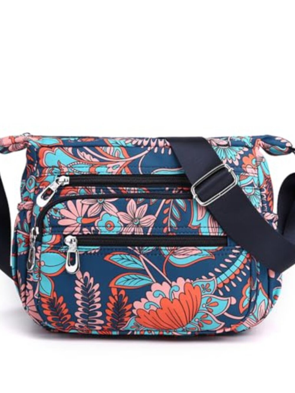 Nylon Crossbody Bag Multi Pockets Lightweight Shoulder Handbag Travel Purse